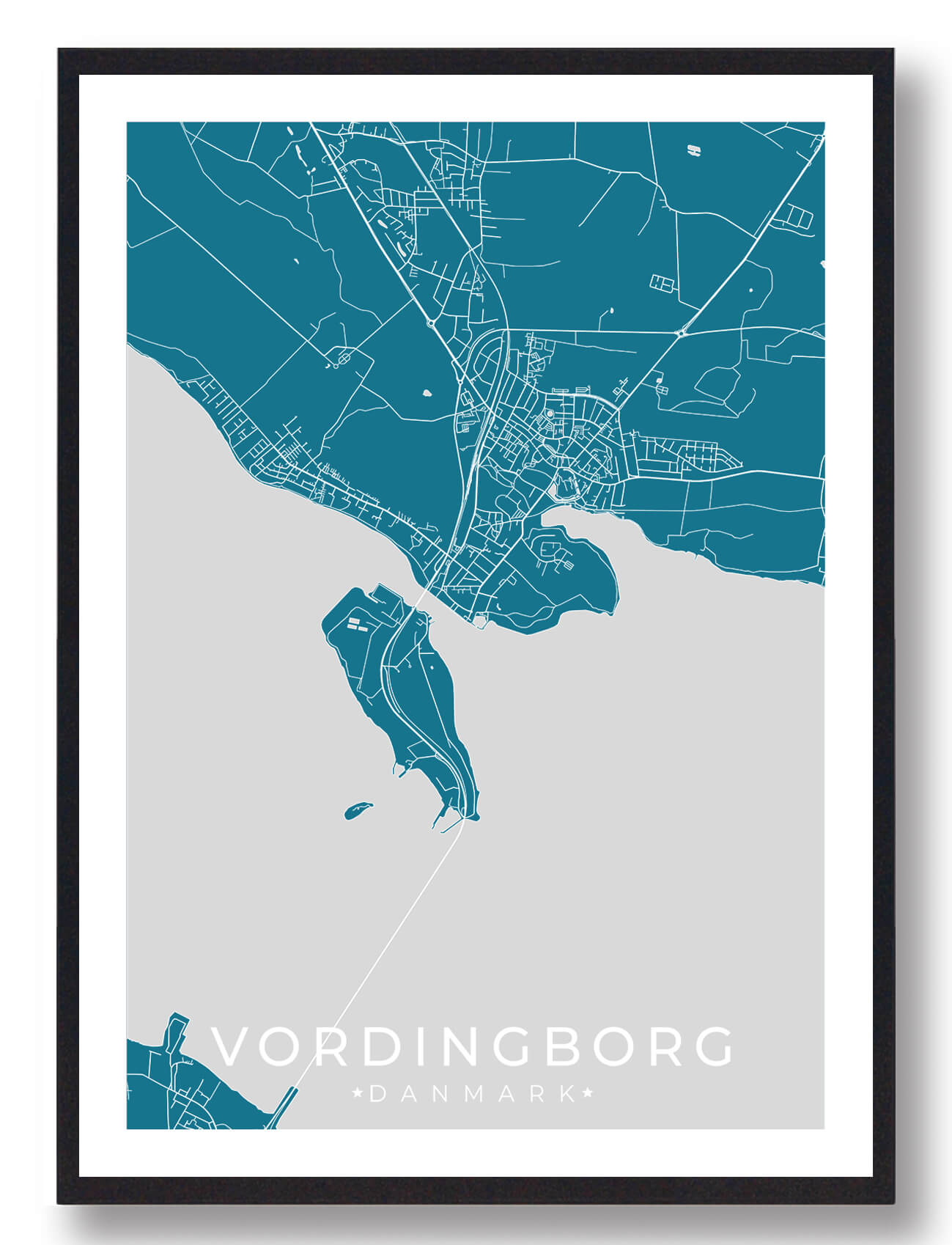 Vordingborg By Plakat Blå