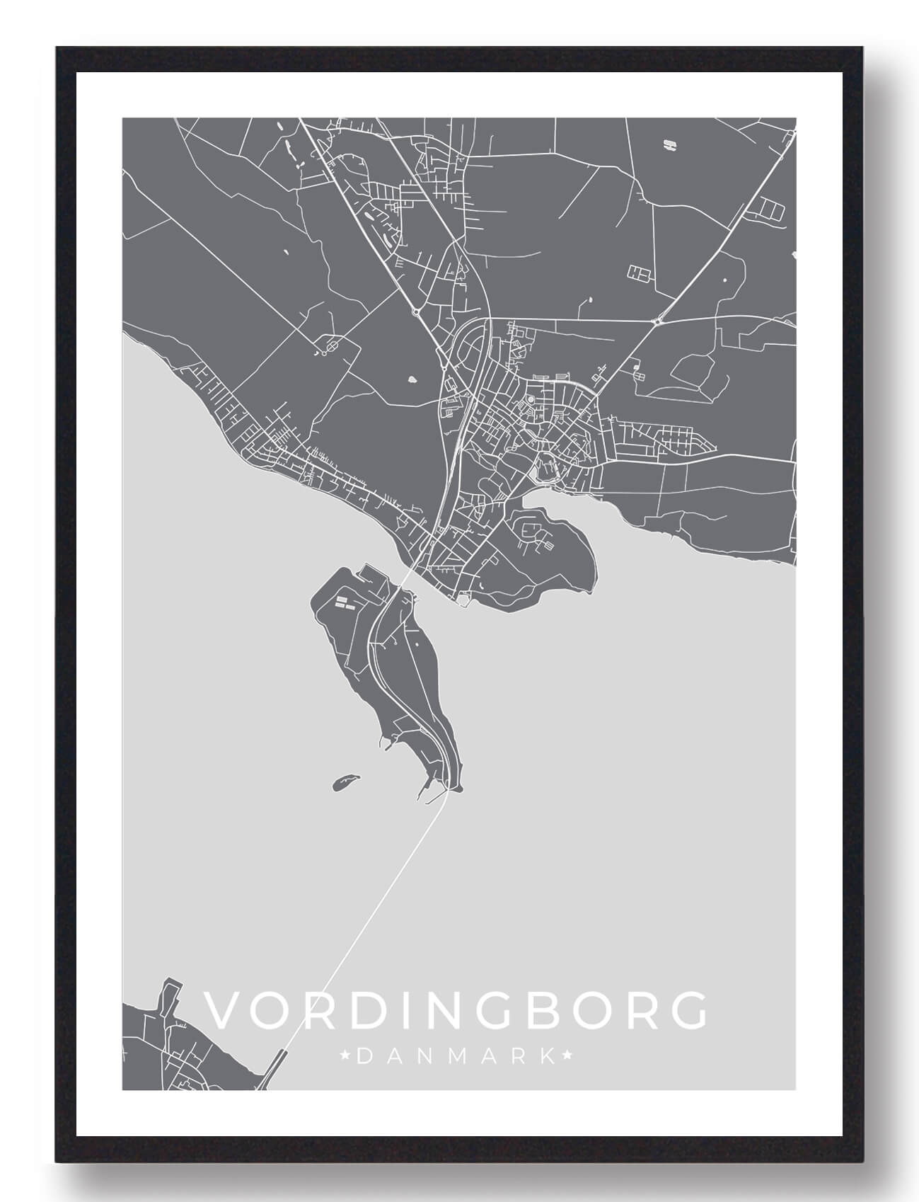 Vordingborg By Plakat Grå