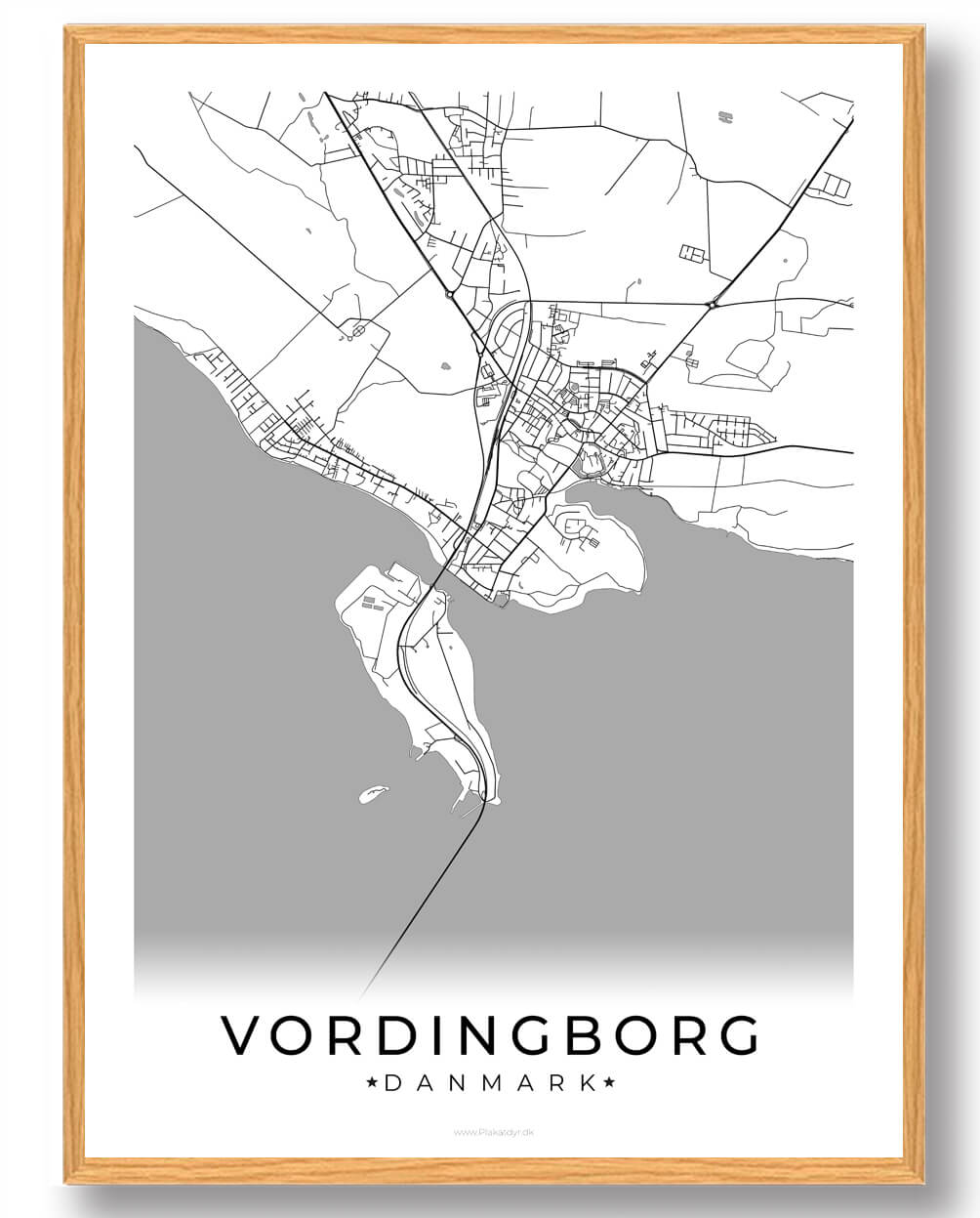 Vordingborg By Plakat Hvid