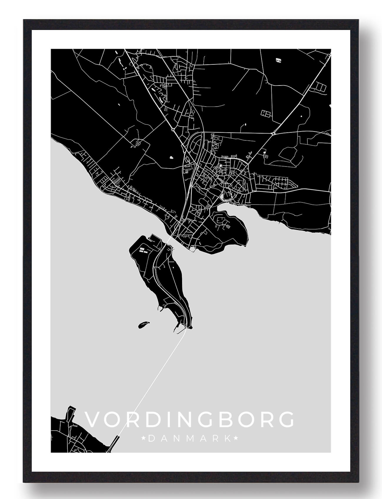 Vordingborg By Plakat Sort