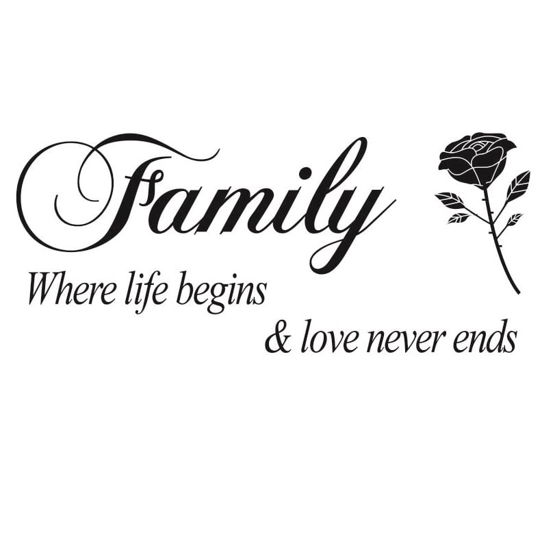 Family Where Life Begins And Love Never Ends Wallsticker