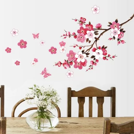 Gren Med Kirsebærblomster Wallsticker