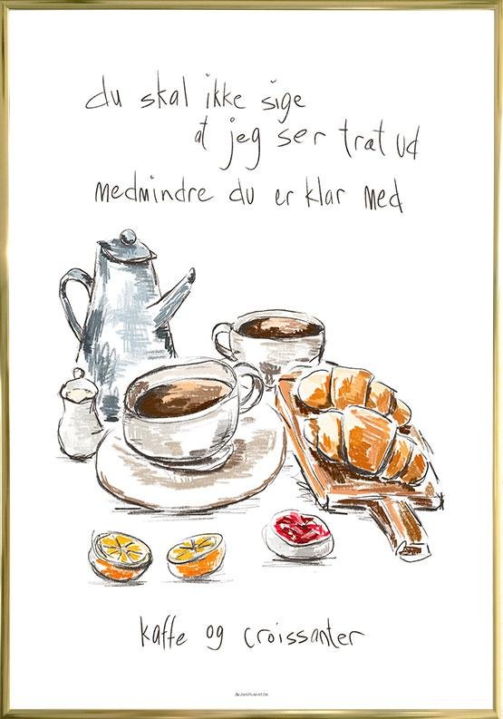 Kaffe-citatplakat Med Stregtegning
