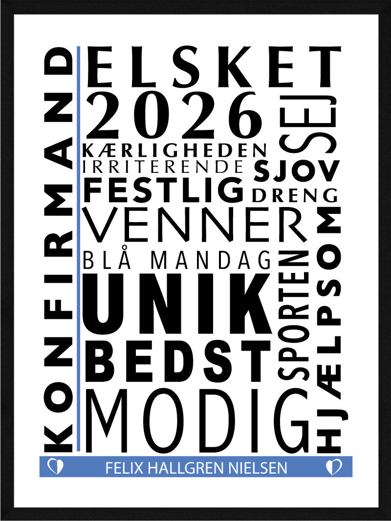 Konfirmand Citat Plakat Dreng