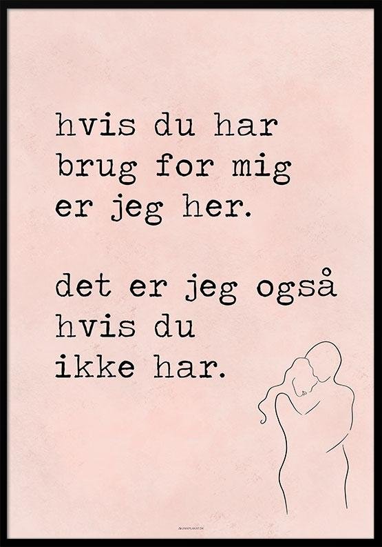 Plakat Med Kærligt Citat Om Støtte Er Her For Dig