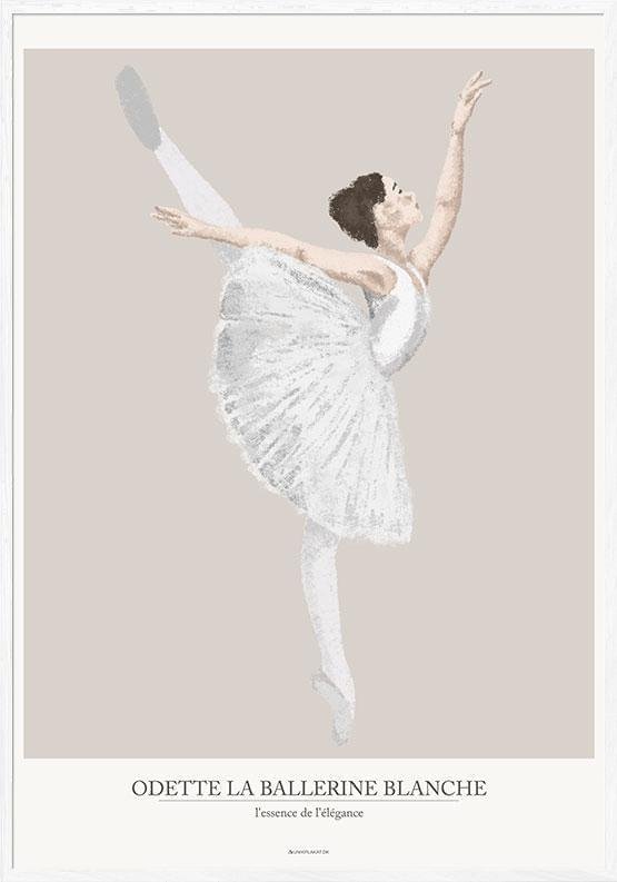 Plakat Med Kultegning Den Hvide Ballerina