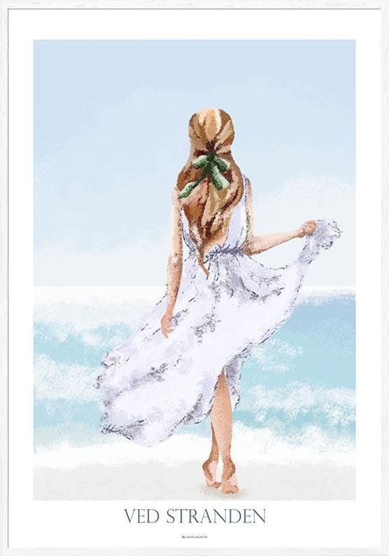 Plakat Med Kultegning Ved Stranden