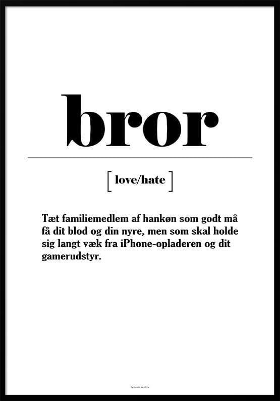 Plakat Med Sjov Definition Af Bror
