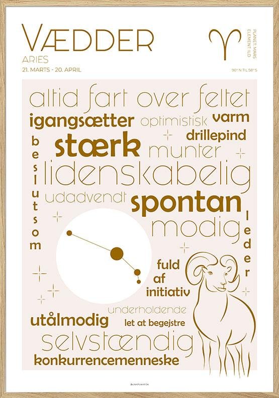 Plakat Stjernetegn Vædder