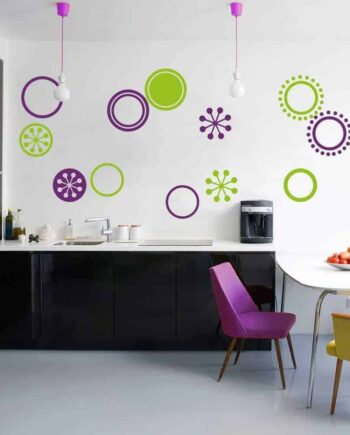 18 Retro Cirkler Wallsticker
