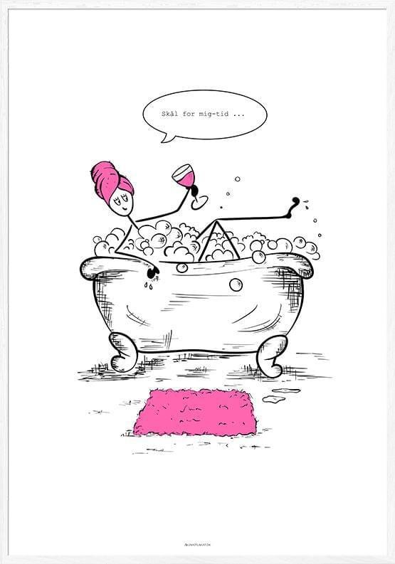 Stickwoman Plakat Badekar