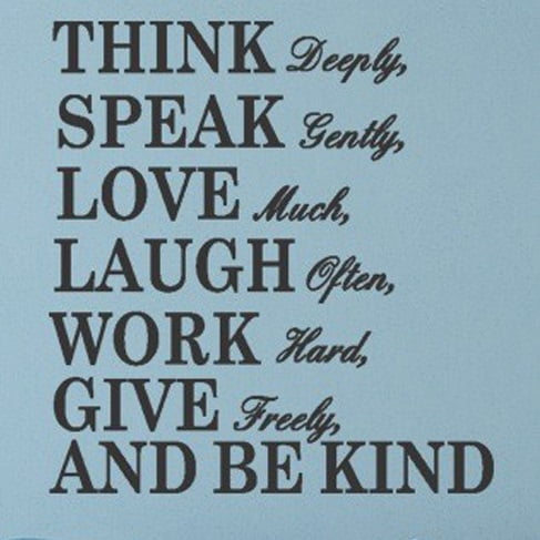 Think Speak Love Laugh Work Wallsticker