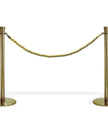 Afspærringsstolpe System    Standere Med Guldfarvet Reb