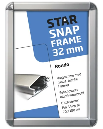 Alu Klapramme Rondo  Sølv  32 Mm Profil