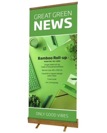 Bambus Roll-up  Enkeltsidet  85   200 Cm  Med Banner Og Print