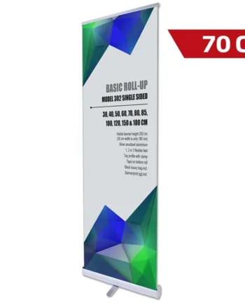 Basic Roll-up  Enkeltsidet  Alu Sølv  70 Cm  Inkl  Bannerprint