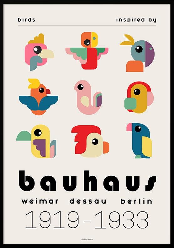 Bauhaus Plakat Birds Inspired By Bauhaus