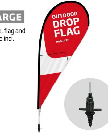 Beachflag  Outdoor Drop Flag  Large Inkl  Flag Og Skruespyd