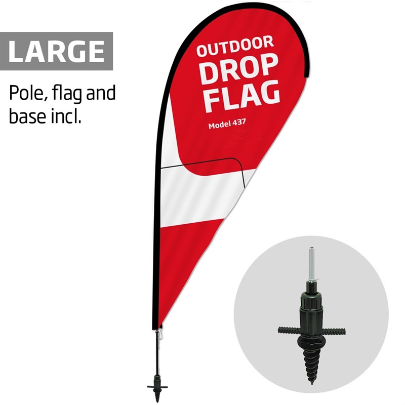 Beachflag Outdoor Drop Flag Large Inkl Flag Og Skruespyd