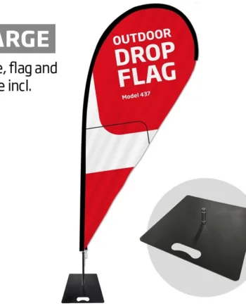 Beachflag  Outdoor Drop Flag  Large  Inkl  Flag Og Tung  Sort Fod