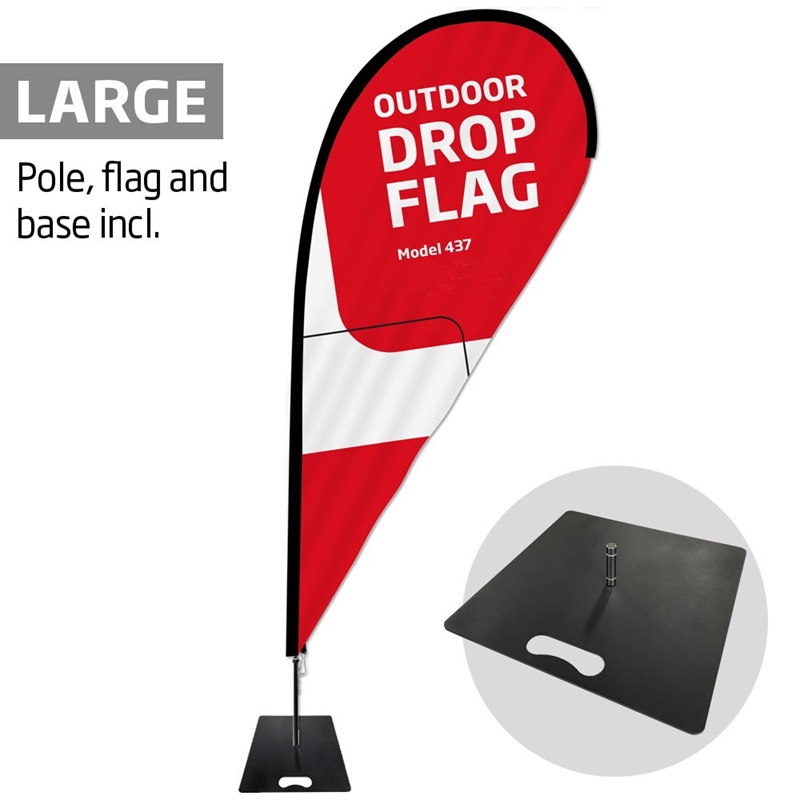 Beachflag Outdoor Drop Flag Large Inkl Flag Og Tung Sort Fod