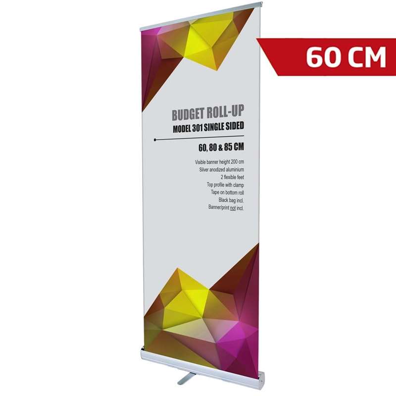 Budget Roll-up Enkeltsidet Alu Sølv 60 Cm
