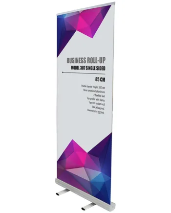 Business Roll-up  Enkeltsidet  Alu Sølv  85 Cm  Inkl  Taske Og Bannerprint