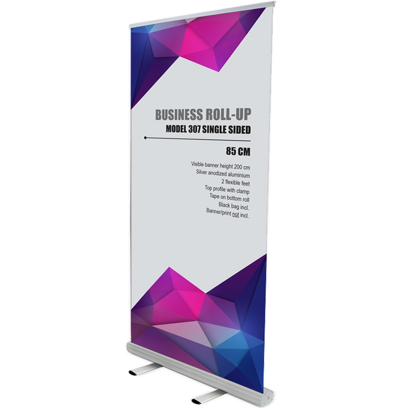 Business Roll-up Kassette Enkeltsidet 100 Cm Alu Sølv Inkl Taske
