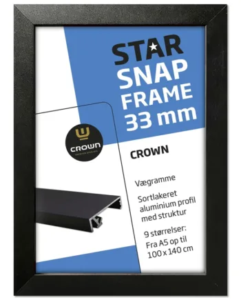 Crown Alu Klapramme  Sort  33 Mm Profil