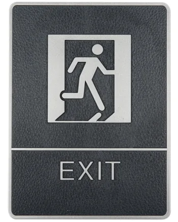 Dørskilt Med Ikon Tekst Blindeskrift Exit