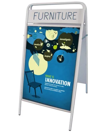 Expo Sign Gadeskilt Med Logoplade  Hvid  70   100 Cm