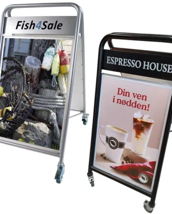 Expo Sign Lux Gadeskilt Med Logoplade Og   Hjul