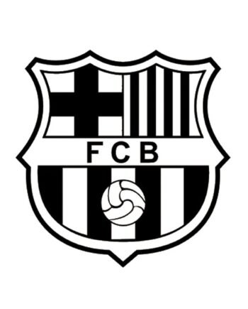 Fc Barcelona Wallsticker  Sort Hvidt Logo  57x57cm