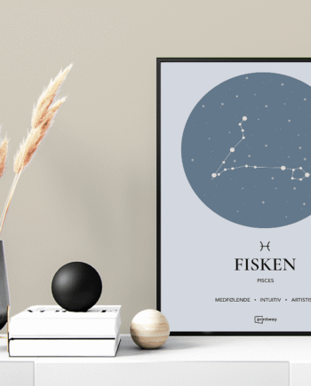 Fisken Stjernetegn Plakat Havblå 70 100 Cm  B1