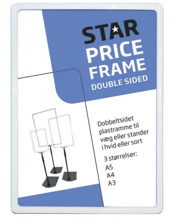 Flex Prisramme  Dobbeltsidet  Hvid Plast