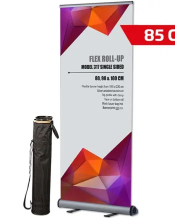 Flex Roll-up Kassette  Enkeltsidet  85   100-230 Cm  Inkl  Taske