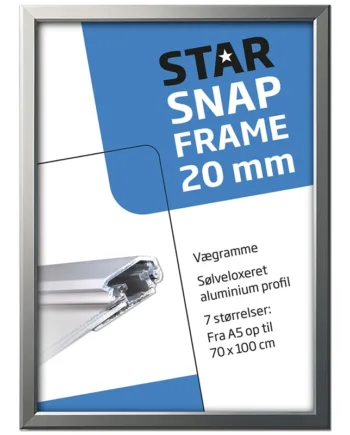 Klapramme  Alu Sølv  20 Mm Profil  A3