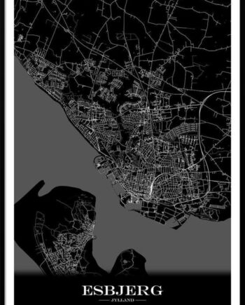 Kortplakat Esbjerg Sort