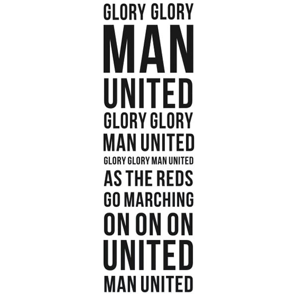 Manchester United Wallsticker Glory Glory Man United 160x50cm