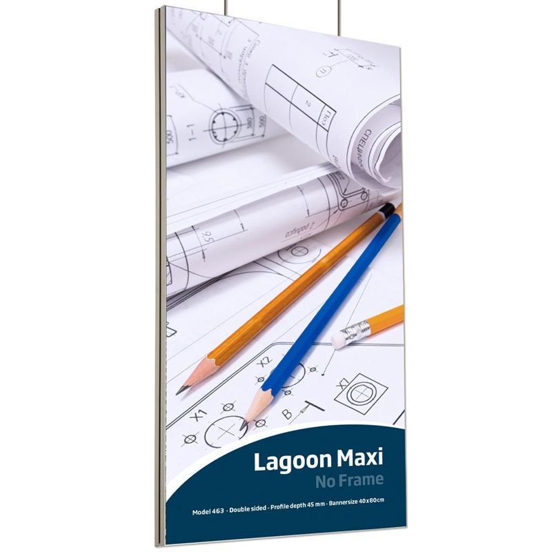 Maxiframe Lagoon Dobbeltsidet Bannerramme 45 Mm Dyb