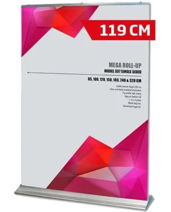 Mega Roll-up Enkeltsidet  Alu Sølv  119   250 Cm