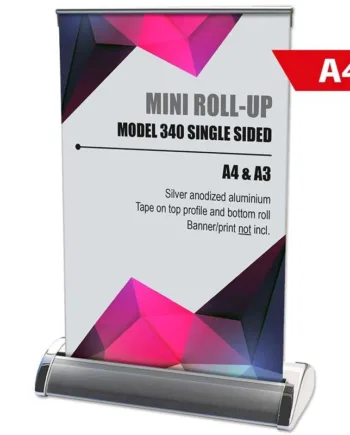 Mini Roll-up  Enkeltsidet Kassette  Sølv  A4