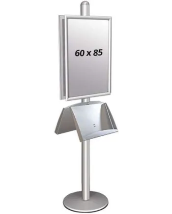 Multi Stander   Dobbeltsidet Med Akrylhylde 25mm 2x60x85cm