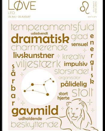 Plakat Stjernetegn Løve