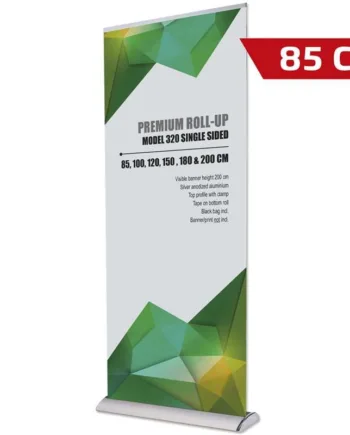 Premium Roll-up  Enkeltsidet  Alu Sølv  85 Cm  Inkl  Bannerprint