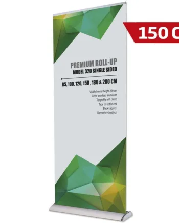 Premium Roll-up  Kassette  Enkeltsidet  Alu Sølv  150 Cm