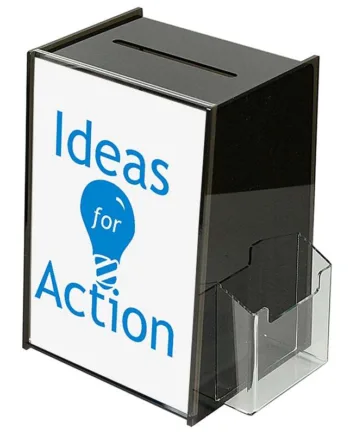 Tip Box  Sort  Med A4 Infodisplay Og Kortholder