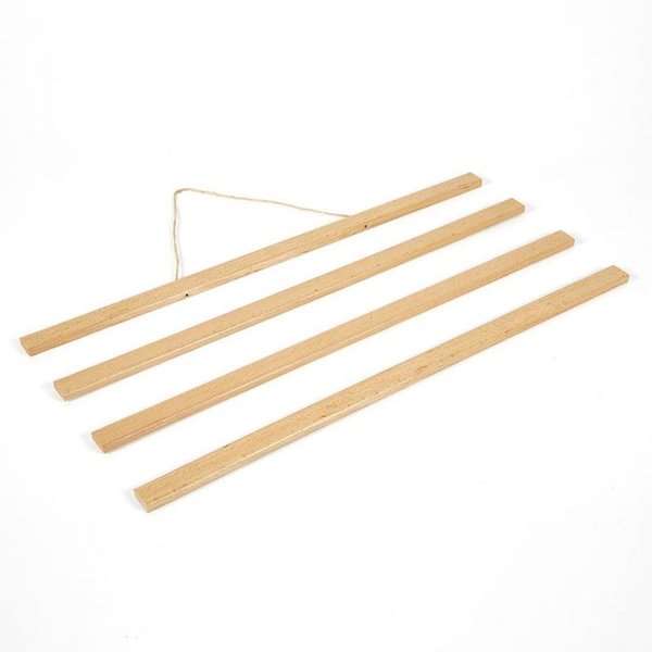 Wood Poster Hanger Lys Bøg Plakatliste Træ Magnetisk 50cm Sæt