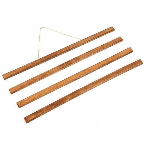 Wood Poster Hanger Mørk Bøg Plakatliste Træ Magnetisk 30cm Sæt