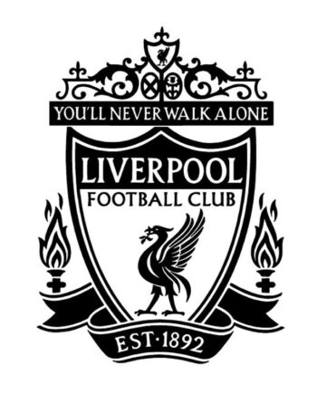 Liverpool Wallsticker  Stort Liverpool Logo Som Fodbold Wallsticker  Sort